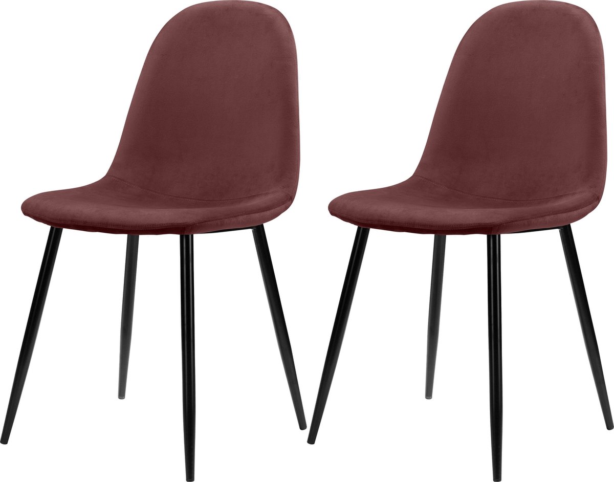 Monza-Eetkamerstoelen - Set van 2 - Rose Fluweel