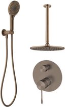 Ensemble de douche encastré Owen & Finch Opal complet bronze satiné brossé | Bronze satiné