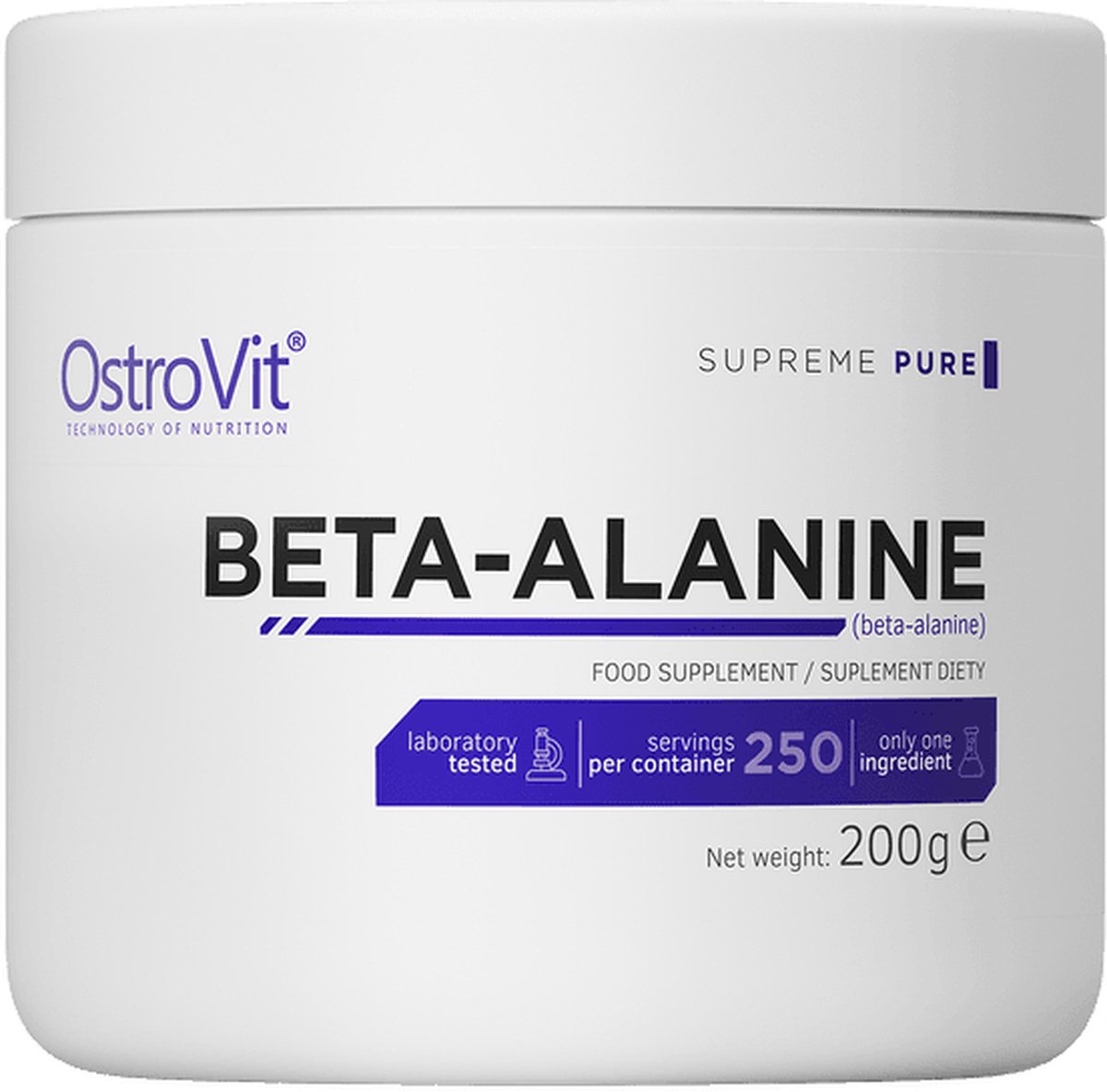 Pre-Workout - OstroVit Beta-Alanine 200 g - 200 g - Neutraal