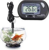 Thermomètre d'aquarium avec sonde - Pour intérieur et extérieur - Piles incluses - 1 mètre - Zwart