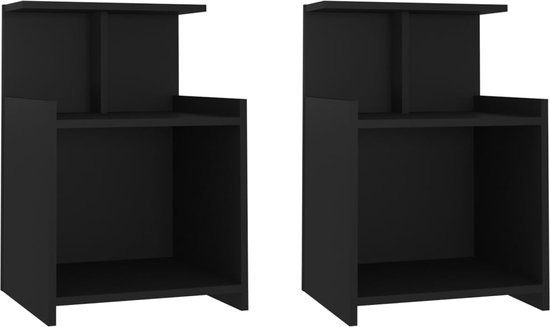vidaXL-Nachtkastjes-2-st-40x35x60-cm-bewerkt-hout-zwart