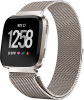 Milanees Smartwatch bandje - Geschikt voor Fitbit Versa / Versa 2 Milanese band - sterrenlicht - Strap-it Horlogeband / Polsband / Armband - Maat: Maat L