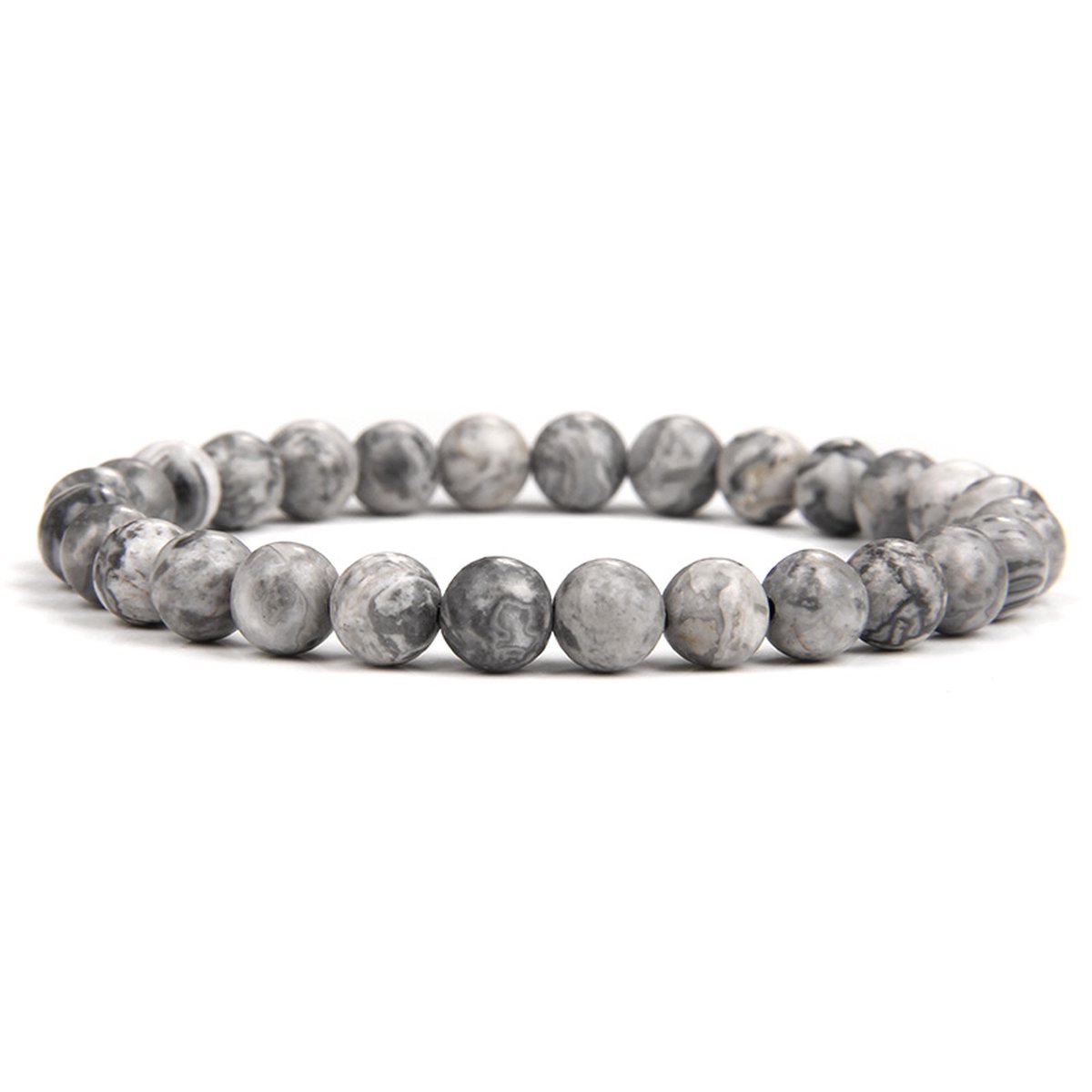 Bixorp Gems Picasso Jaspis Natuursteen Armband 6mm - Edelsteen Kralenarmband - 18cm
