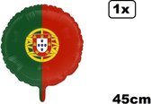 Folieballon Portugal 45cm - niet opgeblazen geleverd - Landen EK WK Italiaans festival thema feest fun