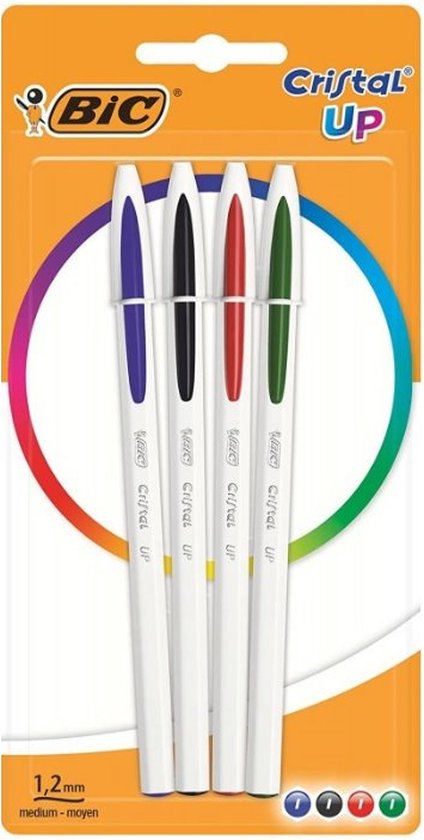 Bic stylo bille Cristal Up, boîte de 20 pièces en couleurs