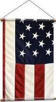 Textielposter - Amerikaanse Vlag - 60x90 cm Foto op Textiel
