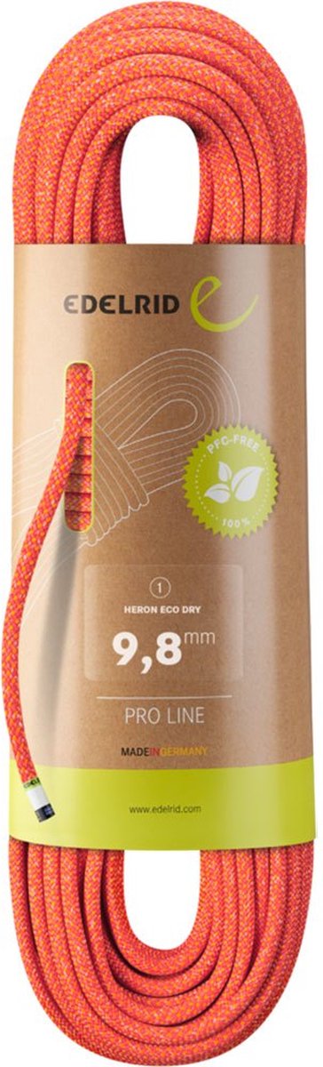 Edelrid Heron Eco Dry 9.8 Mm Touw Oranje 70 m