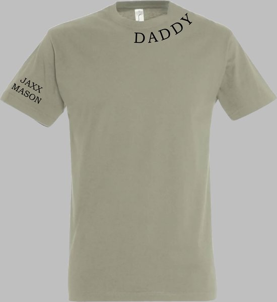 Vaderdag cadeau shirt-Daddy met kindernaam/namen-Maat M