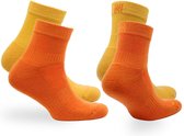 Norfolk - Wandelsokken - 2 paar - Anti Blaren Merino wollen sokken met demping - Snelle Vochtopname - Leonardo QTR - Oranje/Geel - 39-42