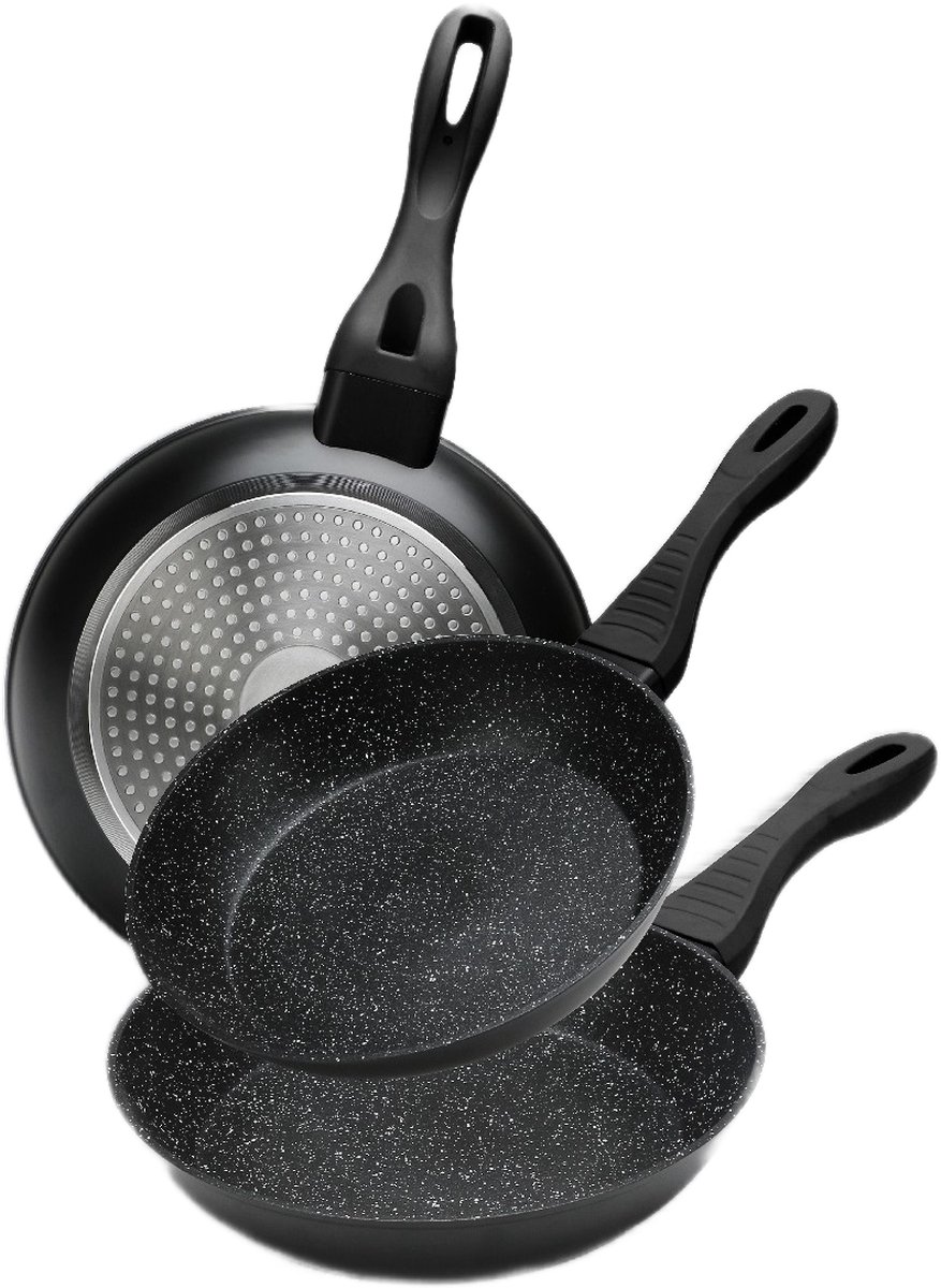 Mischler Cook 3 Delige Pannenset - Marmeren Coating - Vaatwasser bestendig - Brons - FA1003