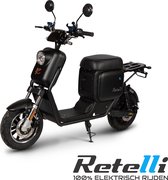 Retelli Picollo - e-scooter - léger - noir mat - batterie 20AH - y compris plaque d'immatriculation, nom et contrôle technique