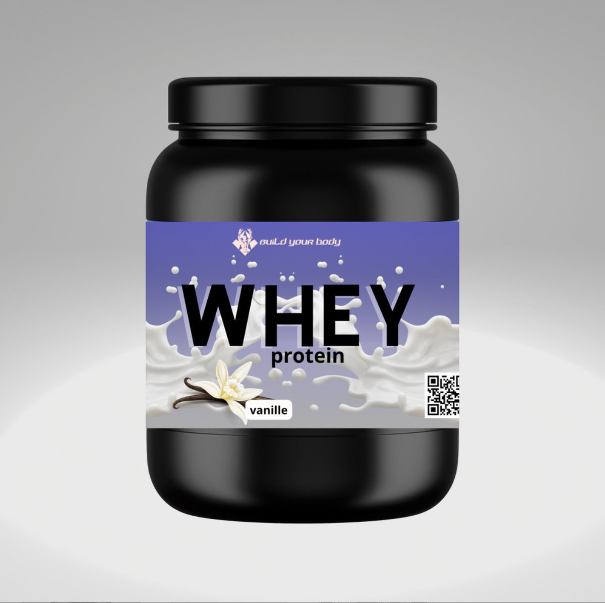 Build your body | whey proteine | proteine shake | eiwitshake | proteine poeder | eiwitshake | met bcaa | vanille 1000 gram