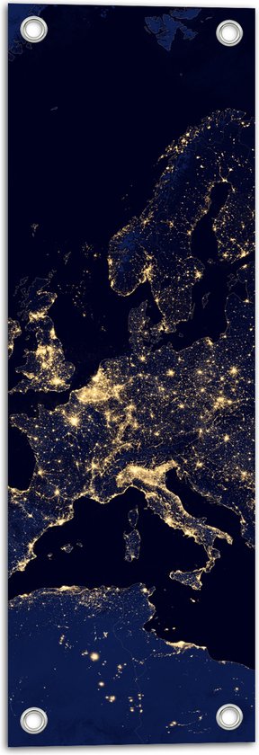 Tuinposter – Kaart van Europa - 20x60 cm Foto op Tuinposter (wanddecoratie voor buiten en binnen)