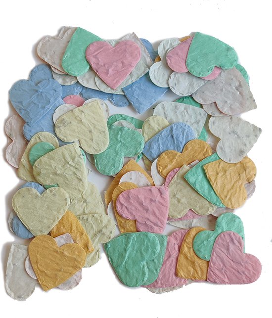 Foto: Zaadconfetti van groei papier hartjes pastel mix confetti zaad papier bloem