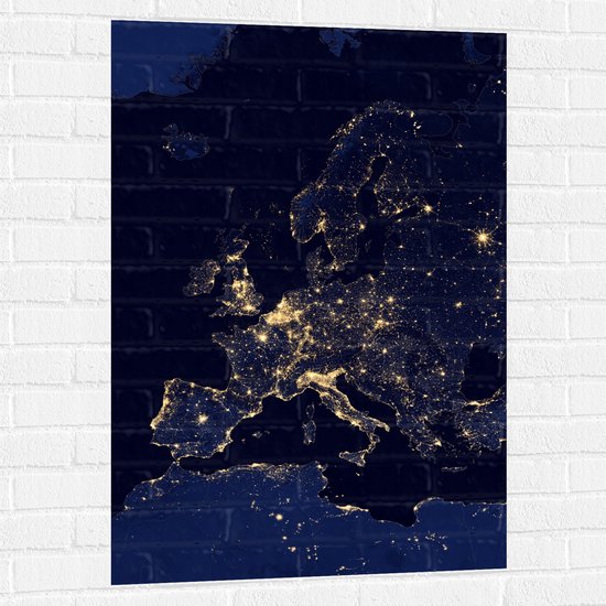 Muursticker - Kaart van Europa - 70x105 cm Foto op Muursticker