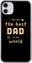 Geschikt voor iPhone 11 hoesje - Quotes - The best dad in the world - Spreuken - Papa - Siliconen Telefoonhoesje