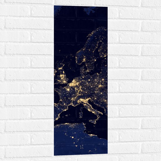 Muursticker - Kaart van Europa - 30x90 cm Foto op Muursticker