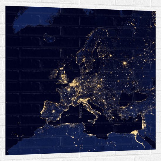 Muursticker - Kaart van Europa - 100x100 cm Foto op Muursticker