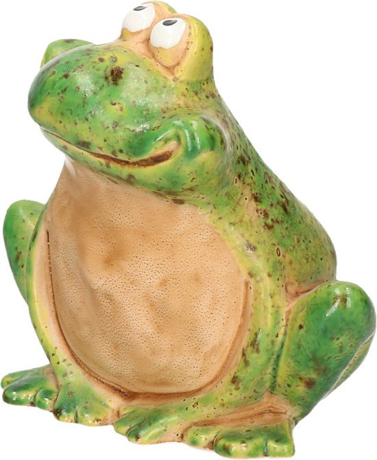 Statue Grenouille En Pierre Artificielle – Figurine Crapaud Réaliste Pour Jardin, Étang Ou Balcon 15 Cm