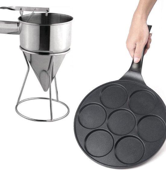 Crêpemaker - Pancake pan - Inclusief deegdispenser - Originele pannenkoeken Pan - Geschikt voor alle warmte bronnen