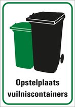 Opstelplaats vuilniscontainers bord - kunststof 297 x 420 mm