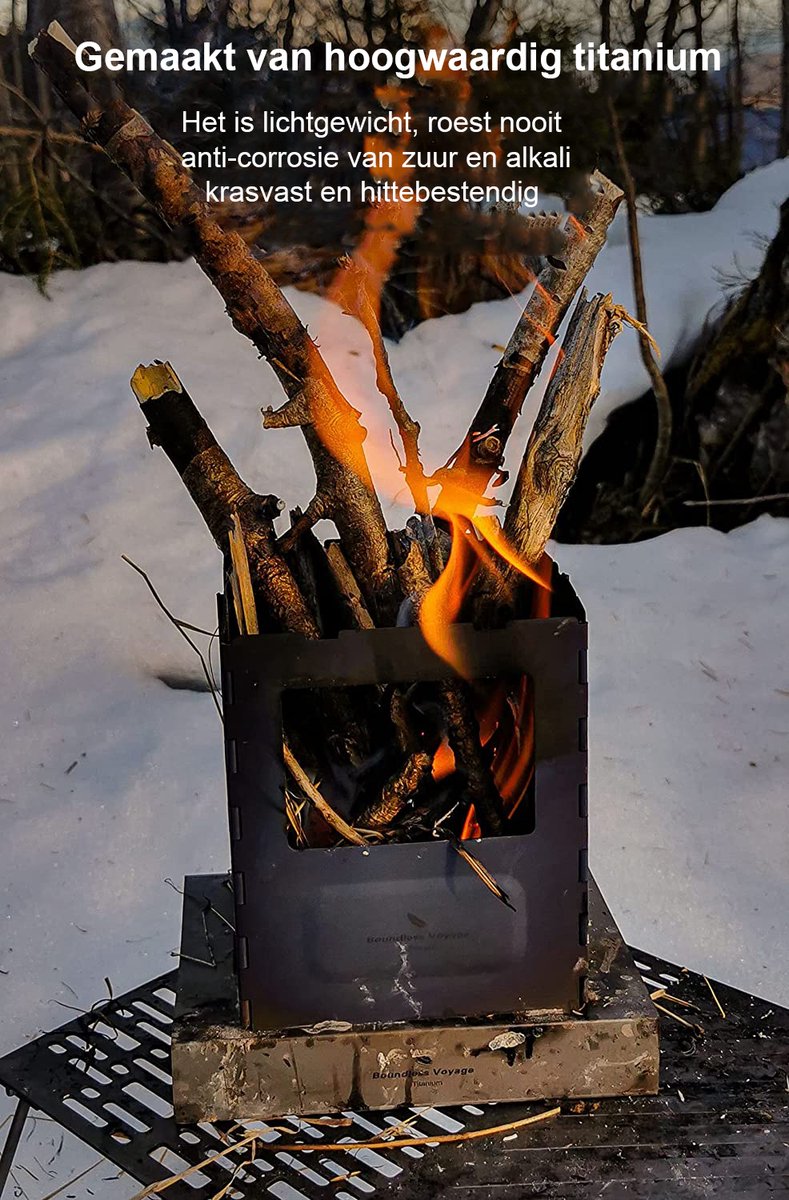 Boundless Voyage Camping Alcohol Kachel Ultralight Titanium Hout Brandende Kachel Outdoor Multi-Brandstoffen Alcohol Kachel Ti2013Cuk