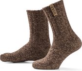 SOXS® Wollen sokken | SOX3517 | Bruin | Kuithoogte | Maat 37-41 | Cafe au lait label