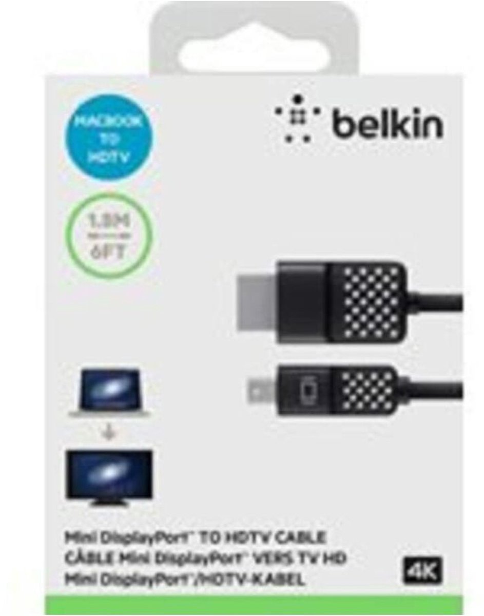Bol.com Belkin Mini display port naar HDMI kabel - 1.8m aanbieding