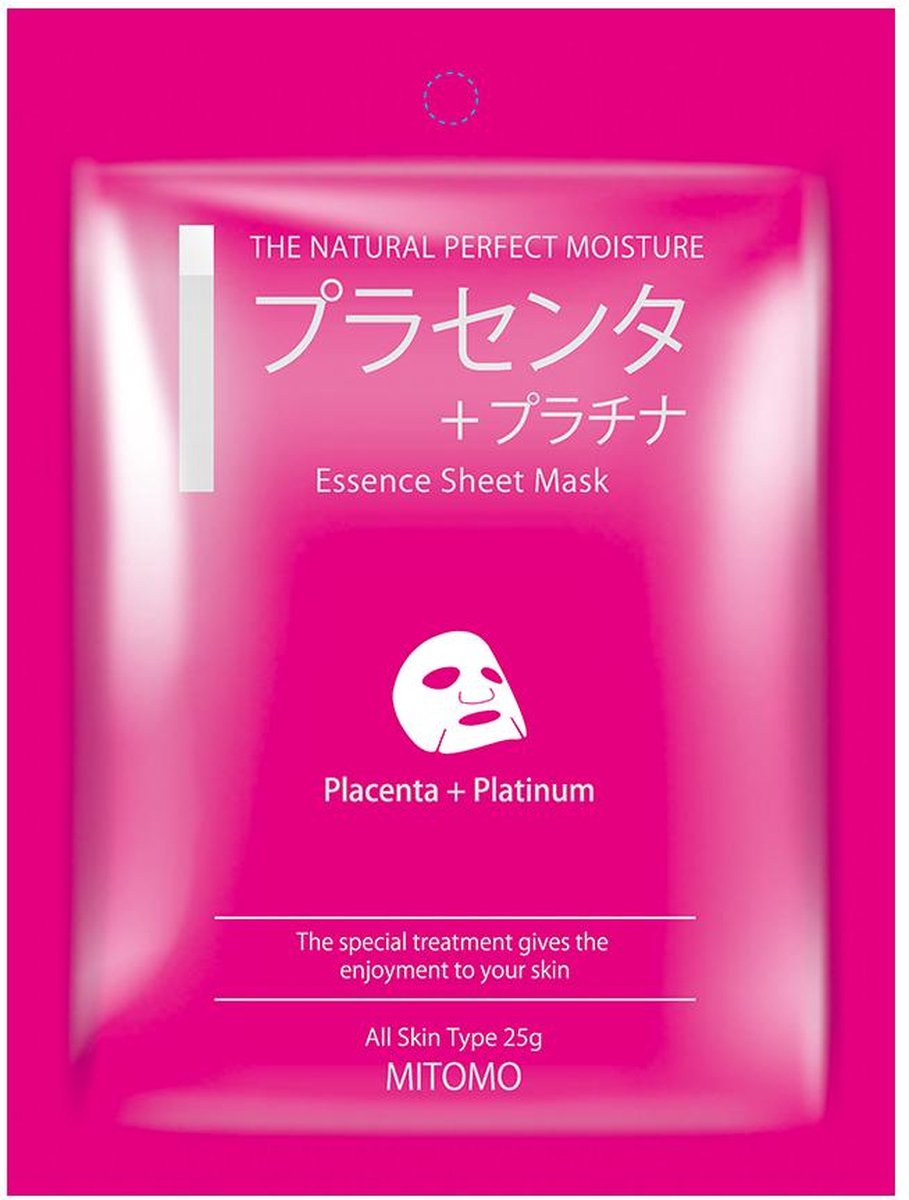 Mitomo Placenta & Platinum Tissue Masker - Gezichtsmasker - Sheet Masker - Gezichtsverzorging Dames