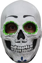 Masque skelet avec des cercles oculaires verts Halloween - Masque d'habillage