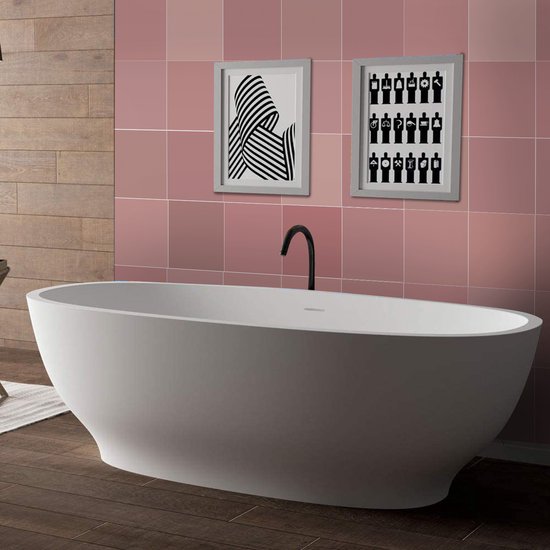 Ulticool Décoration Stickers carrelages - Rose Saumon Vieux Cuisine Pink - 15x15 cm - 15 pièces