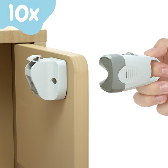 Kinderslot kastjes - Zelfklevend kinderslot - Kinderslot op maat - Baby veiligheid - 10+2 stuks
