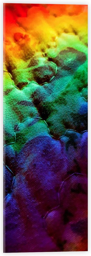 Acrylglas - Stof - Kleuren - Regenboog - 20x60 cm Foto op Acrylglas (Met Ophangsysteem)