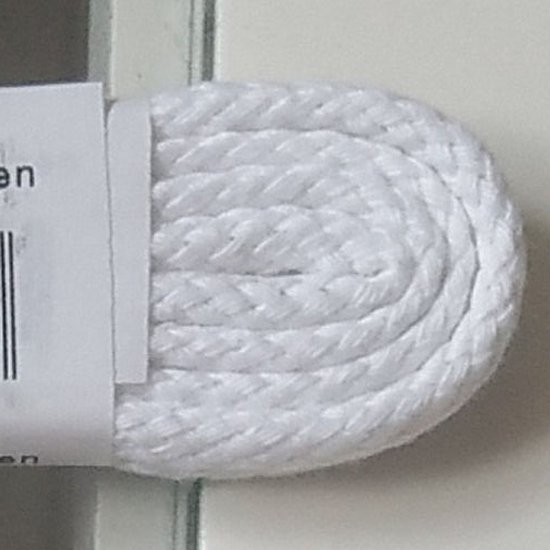 Bergal Veters - 120 cm. Witte ronde Cord gewoven schoenveters - medium dik - 1 paar