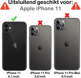 Hoesje Geschikt voor iPhone 11 Hoesje Dubbelzijdig Gehard Glas Magneet Case - Hoes Geschikt voor iPhone 11 Hoes Met Magnetische Connectie - Zilver