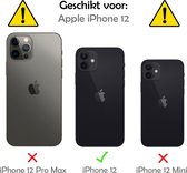 Hoesje Geschikt voor iPhone 12 Hoesje Magnetische Adsorptie Back Case - Hoes Geschikt voor iPhone 12 Hoesje Met Metalen Frame - Zilver - 2 Stuks