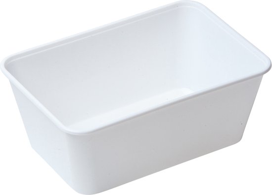 Magnetron Bakje met Deksel - 100 stuks - 500ml - Magnetronbakje - Saladebakje Met Deksel - Wit Bakje - Tapas - Diepvriesbakjes - Vershoudbakjes - Vershouddoos - Lunchbox - Wit
