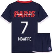 Enfant Maillot Kylian Mbappé #7 Bleu Rouge Tenues Domicile 2023/24 T-Shirt
