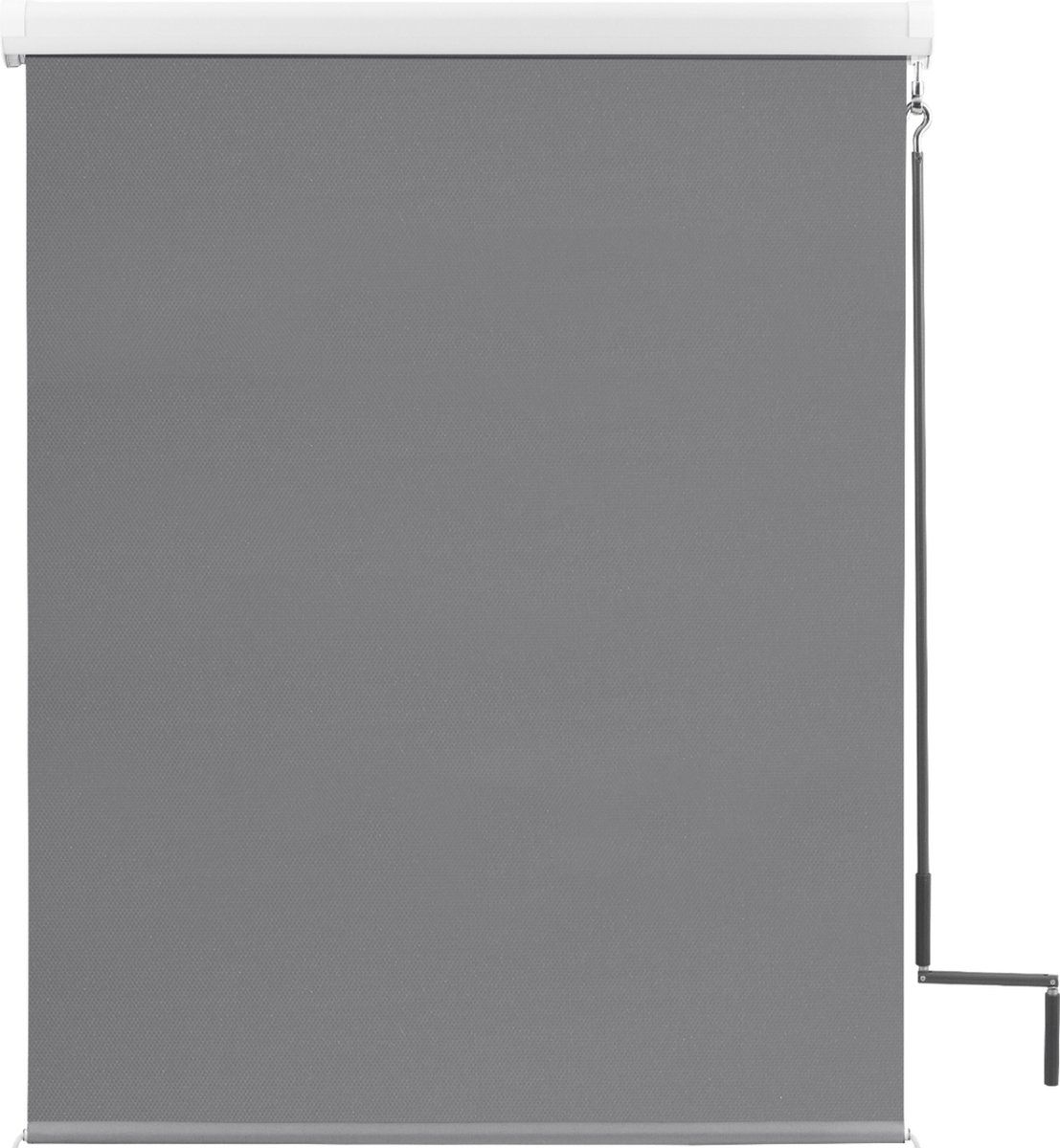 Happyment Rolgordijn met crank - Donkergrijs - 140x240cm - Rolgordijnen verduisterend - Luxaflex - Waterafstotend - Isolerend - Zonder of met boren - Voor balkon