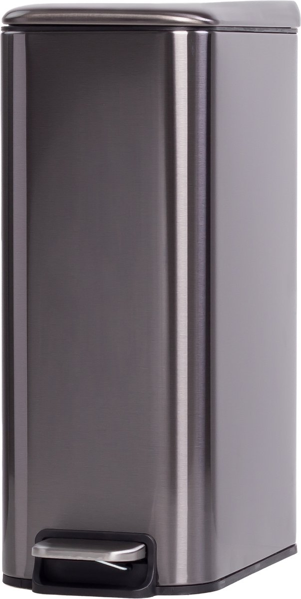Goedkoopste QUVIO Pedaalemmer - Prullenbak - Afvalbak - Papierbak - Rechthoek - Metaal - 8 L - Antraciet