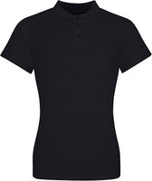 Damespolo '100' met korte mouwen Deep Black - M