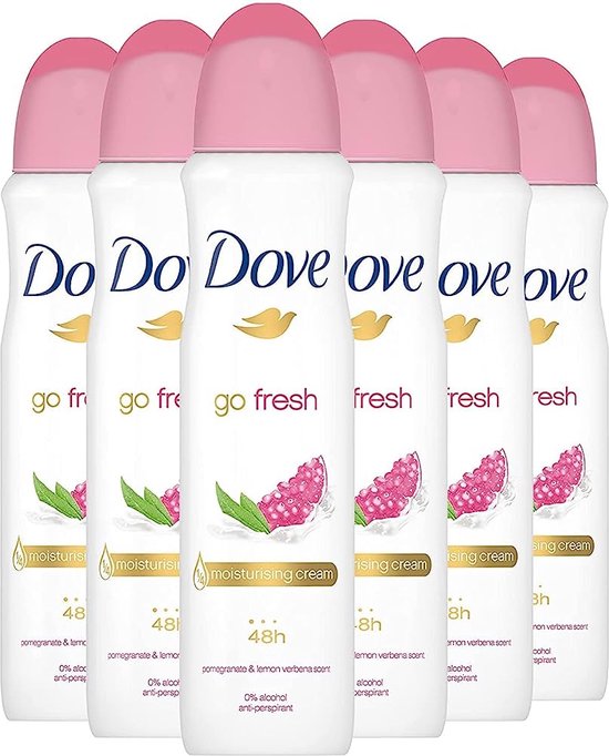 Dove Go Fresh Pomegranate & Lemon Verbena Women - 6 x 150 ml - Deodorant  Spray -... | bol