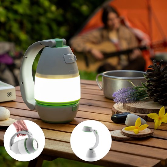 Innovagoods Lampe de Camping Multifonctionnelle Rechargeable 4 en 1 Lampe  de Camping