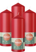 Bolsius - Gladde Stompkaarsen - 15cm - 4 stuks - Rood