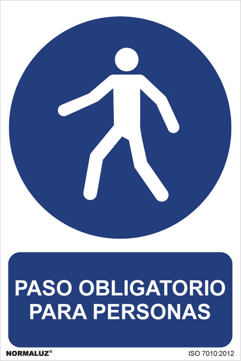 Bord Normaluz Paso obligatorio para personas PVC (30 x 40 cm)