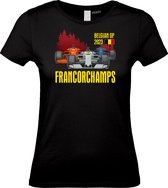 Dames T-shirt Skyline Francorchamps 2023 | Formule 1 fan | Max Verstappen / Red Bull racing supporter | Navy dames | maat M