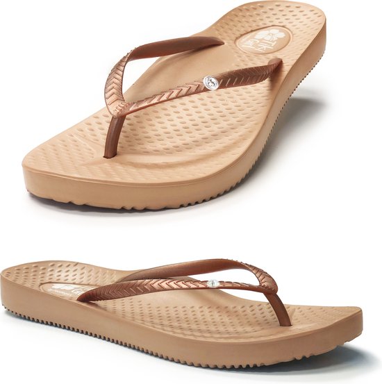 Tiki Girl Teenslippers - Unieke Ondersteuning aan de Voetboog - Dames Slippers - Rosé Goud - 37,5-38