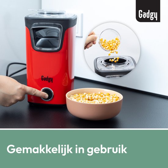 Gadgy Popcorn Machine - Hetelucht Popcornmaker - 1100 watt - met Maatschep - Popcornmakers kinderfeestje — afbeelding 3