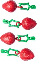 Poids de nappe aux fraises - 12x - plastique - cintres de nappe