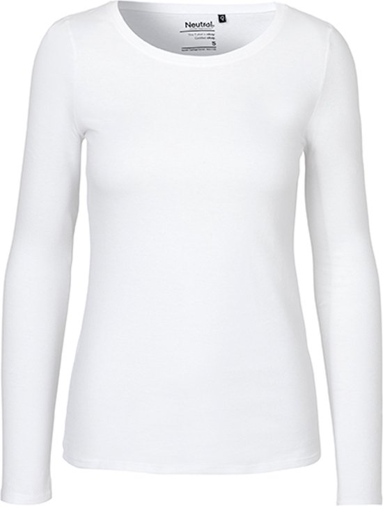 Ladies Long Sleeve T-Shirt met ronde hals White - S